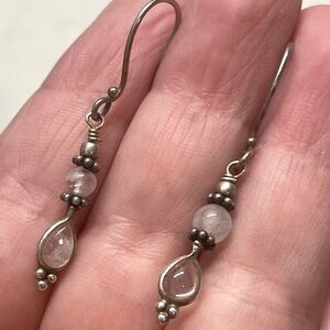 Sterling Silver and Moonstone Dangle Earrings